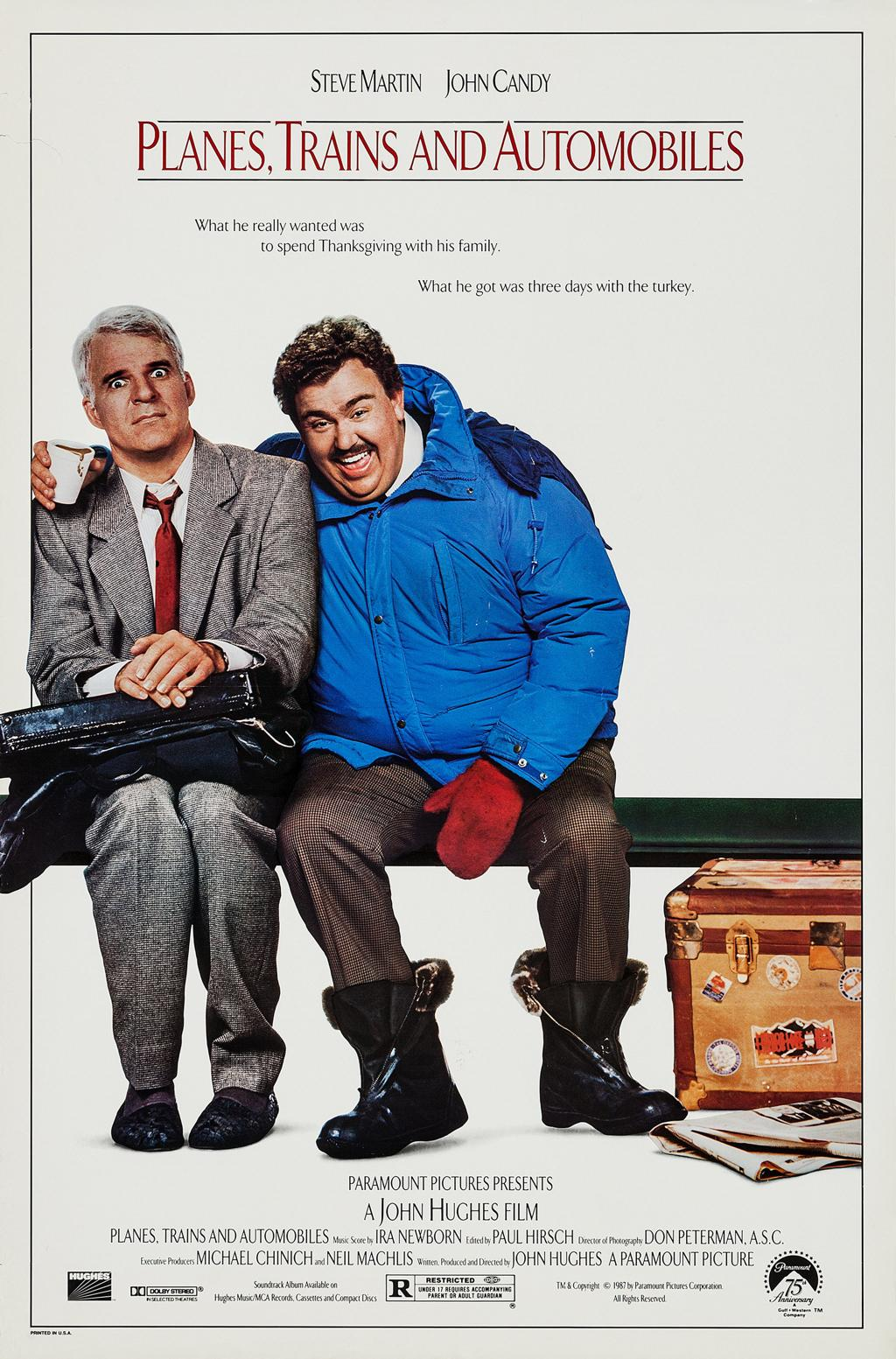 Official theatrical poster artwork for Planes, Trains and Automobiles (1987)